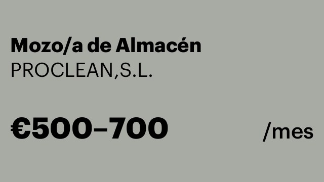 Mozo/a de Almacén