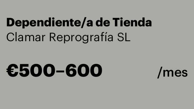 Dependiente/a de Tienda