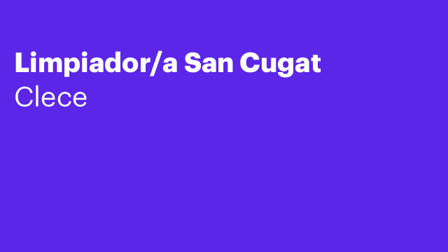 Limpiador/a San Cugat