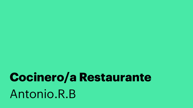 Cocinero/a Restaurante
