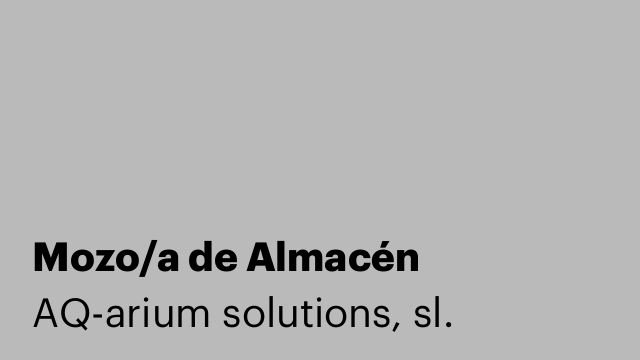 Mozo/a de Almacén