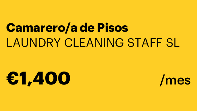 Camarero/a de Pisos