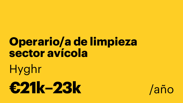 Operario/a de limpieza sector avícola