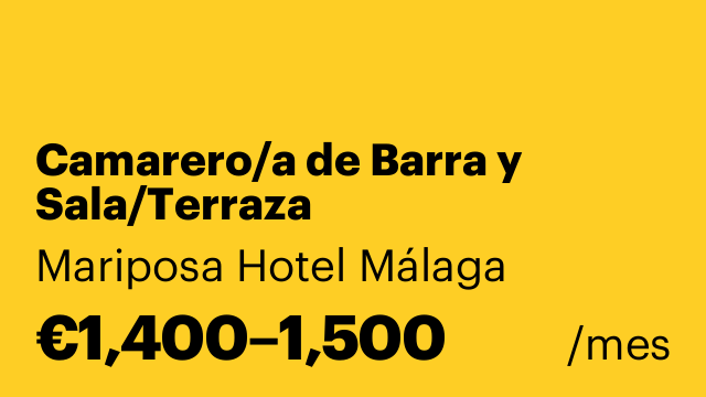 Camarero/a de Barra y Sala/Terraza