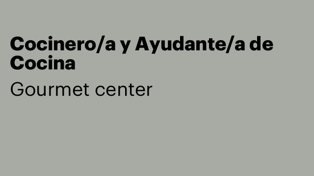 Cocinero/a y Ayudante/a de Cocina