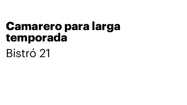 Camarero para larga temporada