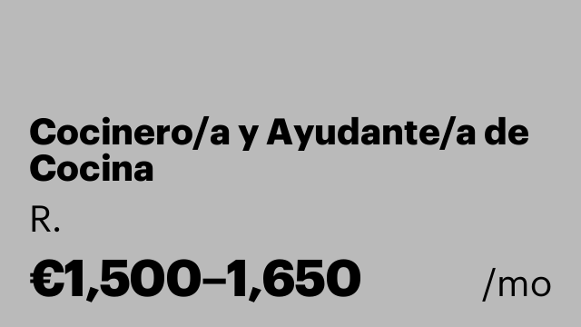 Cocinero/a y Ayudante/a de Cocina