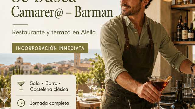 Camarer@ para restaurante y terraza en Alella