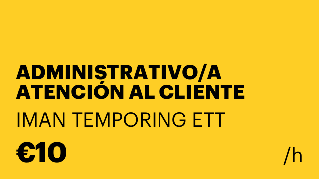 ADMINISTRATIVO/A ATENCIÓN AL CLIENTE INGLÉS 25H