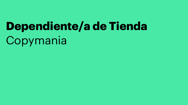 Dependiente/a de Tienda