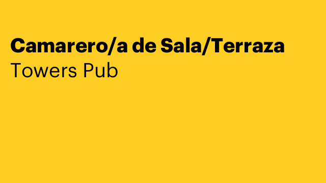 Camarero/a de Sala/Terraza