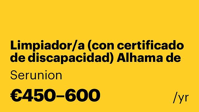 Limpiador/a (con certificado de discapacidad) Alhama de Murcia [SLCD]