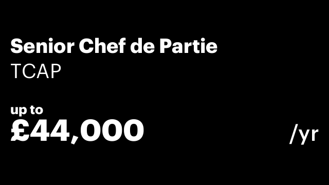 Senior Chef de Partie