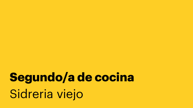 Segundo/a de cocina