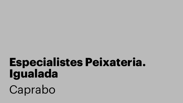 Especialistes Peixateria. Igualada
