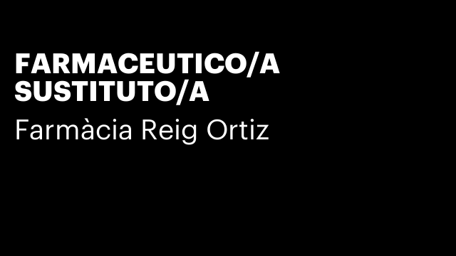 FARMACEUTICO/A SUSTITUTO/A