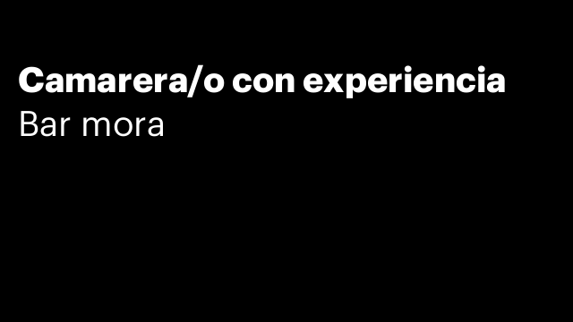 Camarera/o con experiencia