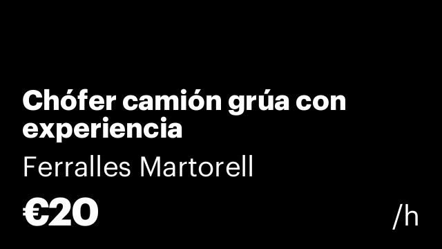 Chófer camión grúa con experiencia