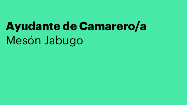 Ayudante de Camarero/a