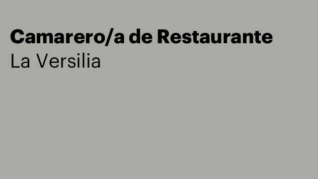 Camarero/a de Restaurante