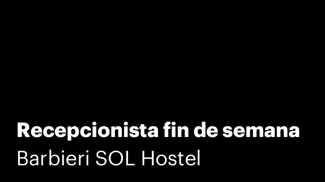 Recepcionista fin de semana