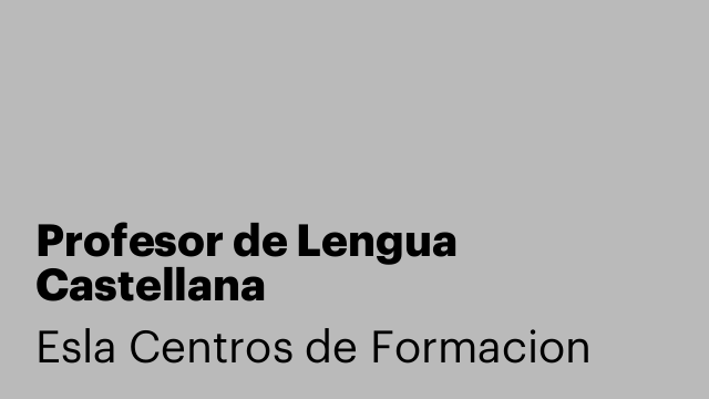 Profesor de Lengua Castellana