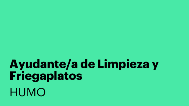 Ayudante/a de Limpieza y Friegaplatos