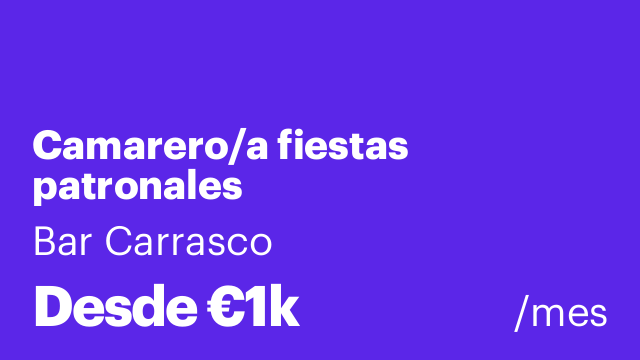 Camarero/a fiestas patronales