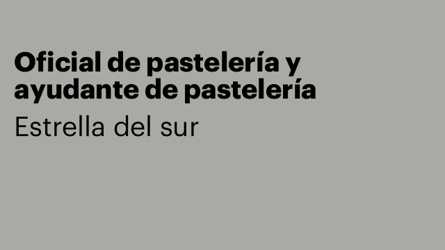 Oficial de pastelería y ayudante de pastelería