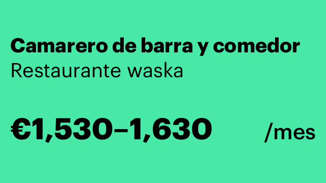 Camarero de barra y comedor