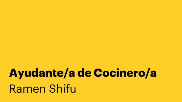 Ayudante/a de Cocinero/a