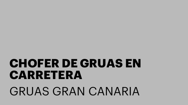 CHOFER DE GRUAS EN CARRETERA