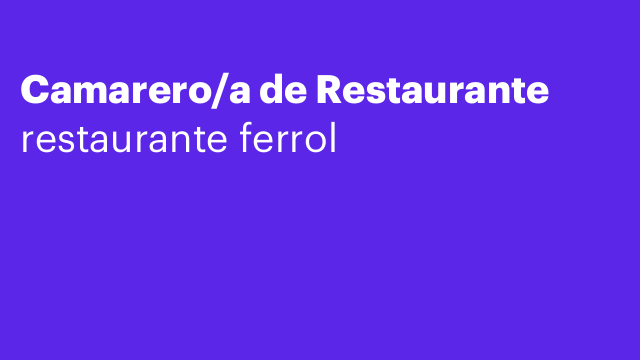 Camarero/a de Restaurante