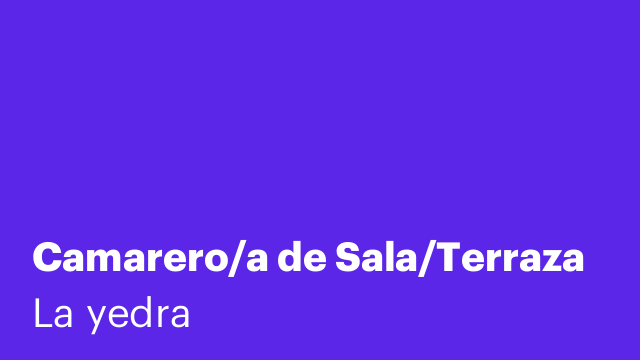 Camarero/a de Sala/Terraza