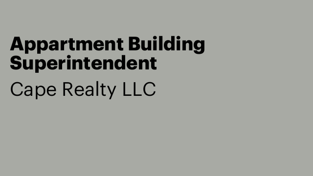 Appartment Building Superintendent