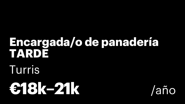 Encargada/o de panadería TARDE