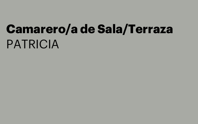 Camarero/a de Sala/Terraza