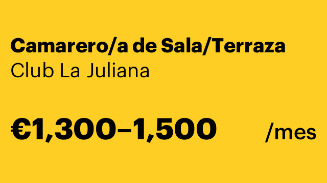 Camarero/a de Sala/Terraza