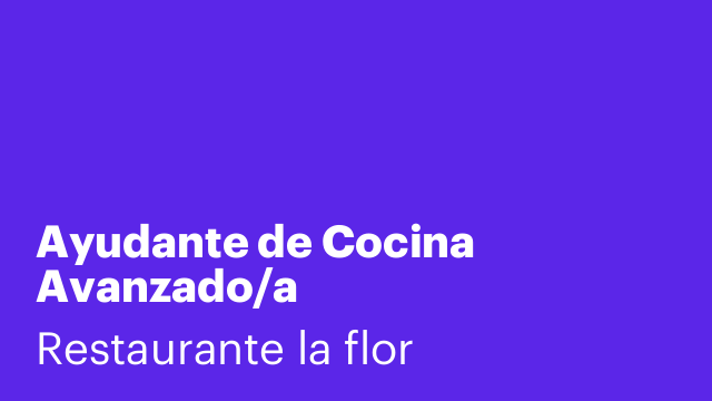 Ayudante de Cocina Avanzado/a