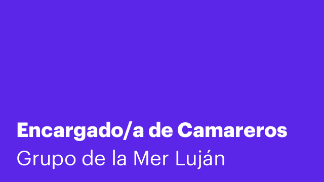 Encargado/a de Camareros