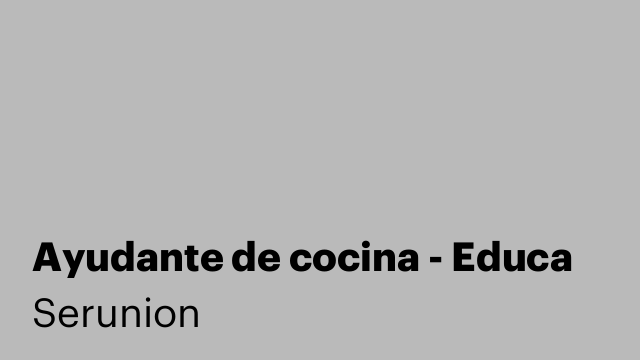 Ayudante de cocina - Educa