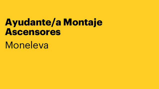 Ayudante/a Montaje Ascensores