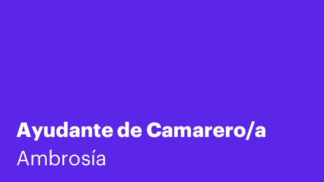 Ayudante de Camarero/a