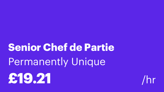 Senior Chef de Partie
