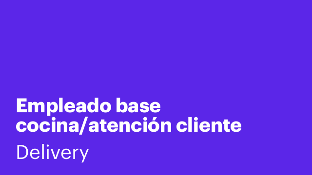 Empleado base cocina/atención cliente