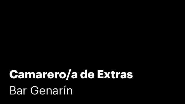 Camarero/a de Extras