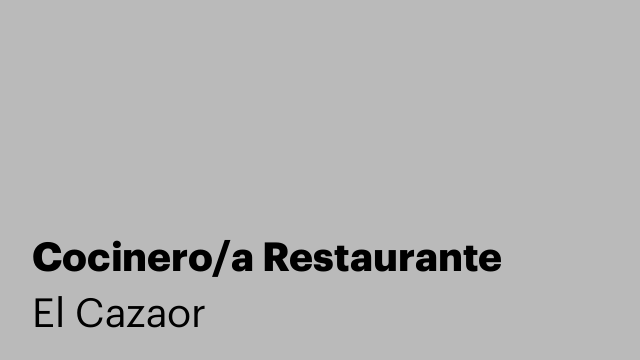 Cocinero/a Restaurante