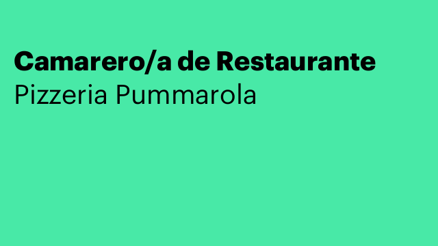 Camarero/a de Restaurante
