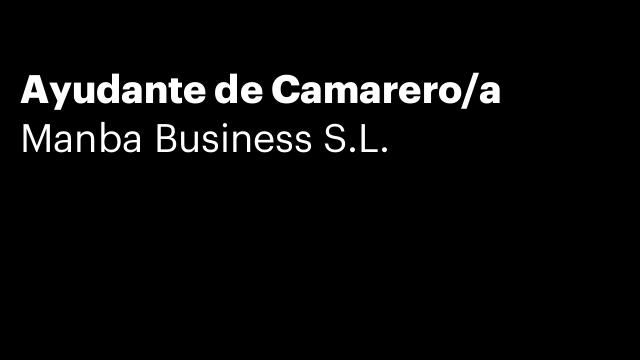 Ayudante de Camarero/a