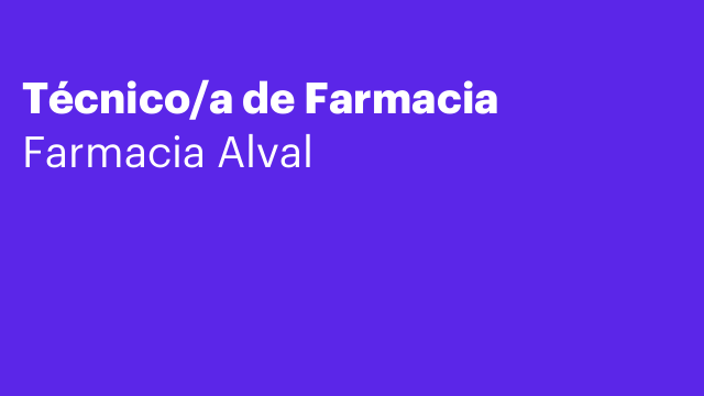Técnico/a de Farmacia